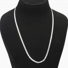 92.5 Sterling Silver Plain Traditional Chain for Women's & Girl's